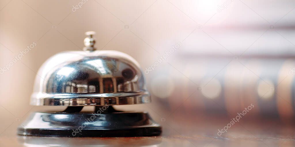 Shot of a Desk Bell in hotel.