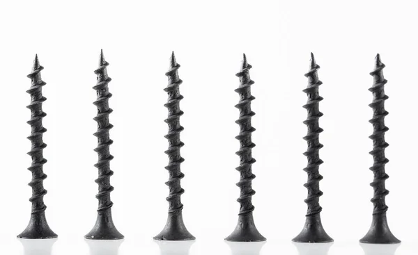 Screws still life large self tapping screws on white background. — Stock Photo, Image