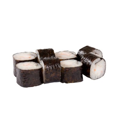 Sushi Set yakın plan beyaz arka planda izole.