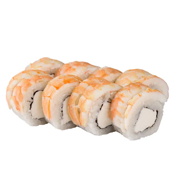 Sushi Set clos- up elszigetelt fehér alapon. — Stock Fotó