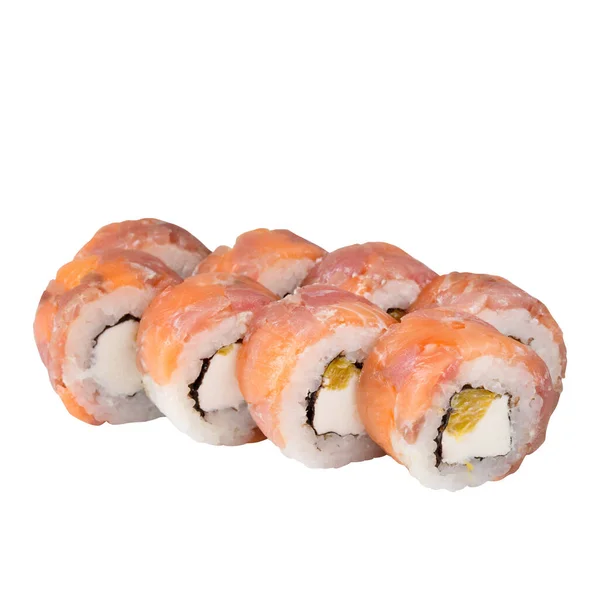 Sushi Set close-up isolé sur fond blanc. — Photo