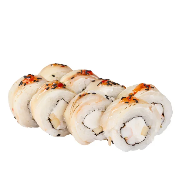 Sushi Set close- up isolated on a white background. — Stock Photo, Image