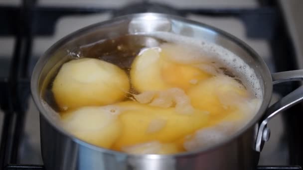 Boiling pear halves with cinnamon. — Stock Video