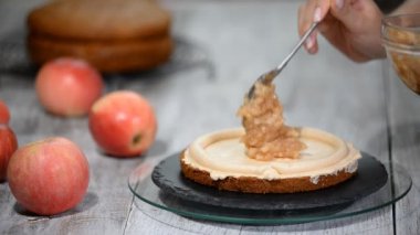 Elma pasta montaj işlemi.