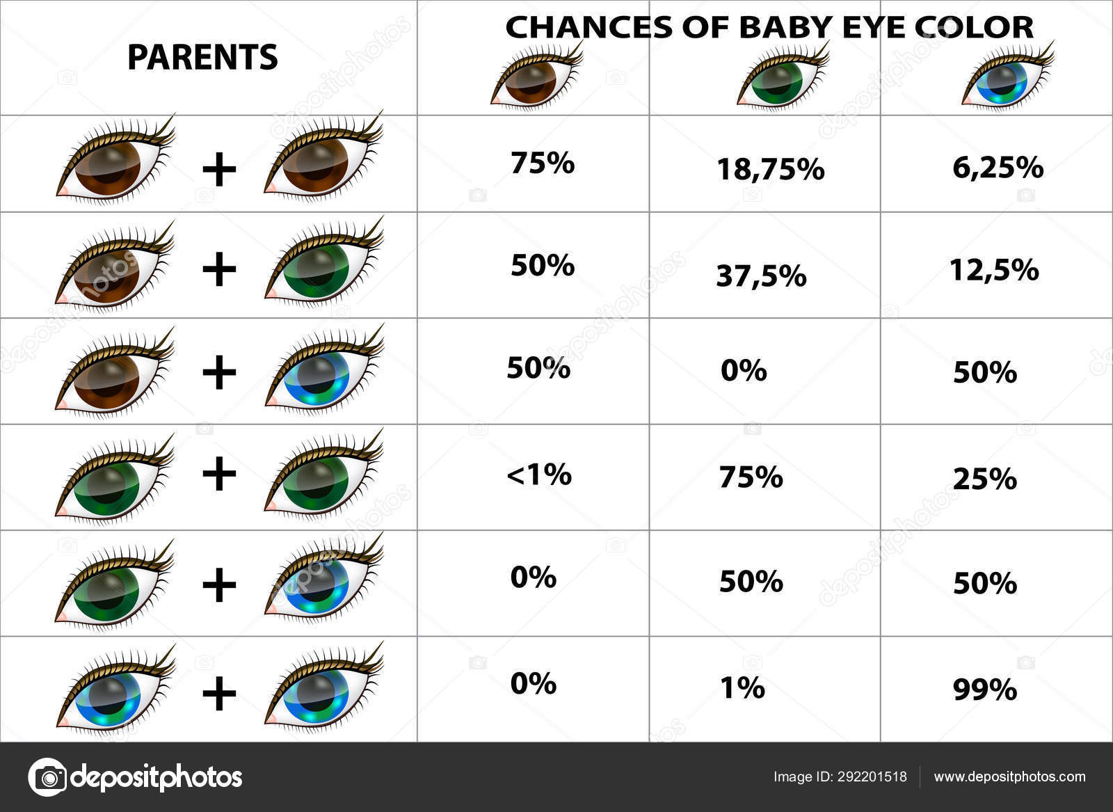 Eye Color Trait Chart