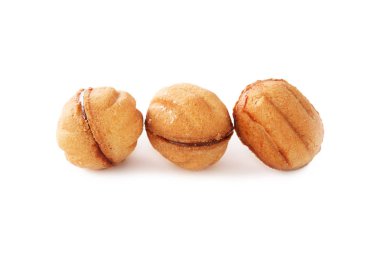 Kurabiye kurabiye farklı şekiller doldurma ile ve izole üzerinde beyaz arka plan olmadan