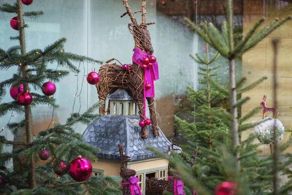 Close Christmas Market Stall Vienna Austria Christmas Decorations Christmas Market — Stock Photo, Image