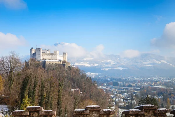 Fortaleza Hohensalzburg Salzburgo Austria Hermosa Vista Sobre Horizonte Salzburgo Con — Foto de Stock