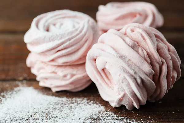 Proces Tworzenia Zefir Zefir Pastry Shop Kitchen Świeże Owoce Różowe — Zdjęcie stockowe