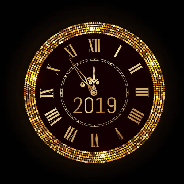 Ευτυχισμένο Νέο Έτος 2019 Νέο Έτος Λάμπει Πολυτελή Premium Φόντο — Διανυσματικό Αρχείο