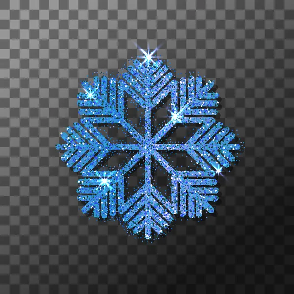 Brillo Azul Invierno Brillante Copo Nieve Navidad Año Nuevo Decoración — Vector de stock