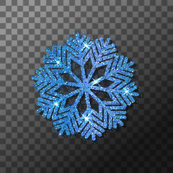 Paillettes Bleues Hiver Brillant Flocon Neige Noël Décoration Ornement Scintillant — Image vectorielle