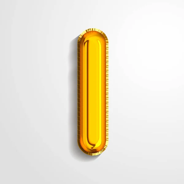 Золотой металлический гелиевый алфавит шарик буква фольга я реалистичный 3d рендеринг воздушный шар. Коллекция векторной иллюстрации золотого шара . — стоковый вектор