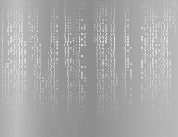 Stream des Binärcode-Hintergrunds mit zwei binären Ziffern, 0 und 1 isoliert auf weißem Hintergrund auf dem Bildschirm. Abstrakte Daten und Technologie, Entschlüsselung und Verschlüsselungsmatrix Matrix Hintergrund Vektor — Stockvektor