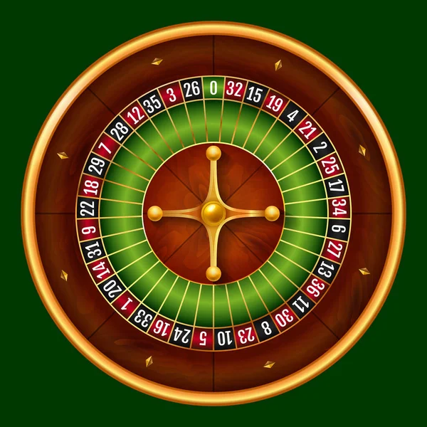 Vector stock ilustración hermosa rueda de casino realista de la ruleta europea. EPS 10 — Archivo Imágenes Vectoriales