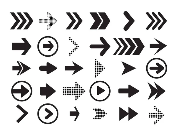 箭头大黑色设置图标。箭头图标。箭头矢量集合。箭头。光标黑色图标集箭头,后,后,下,图标应用或网页设计.现代简单的箭。矢量说明. — 图库矢量图片