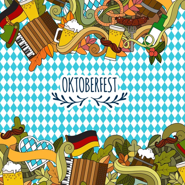 Design de style Doodle pour le festival de bière Oktoberfest — Image vectorielle