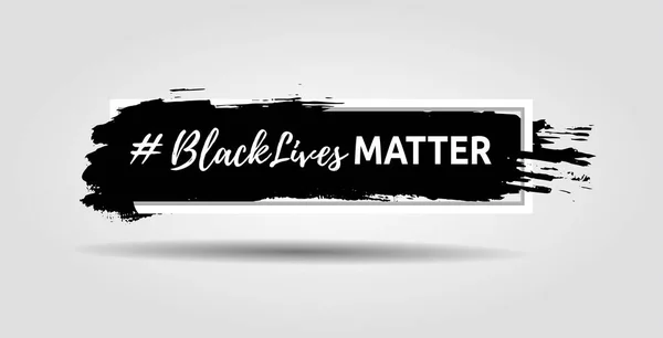 Las vidas negras importan hashtag de eslogan aislado en marco con fondo de tinta. Ilustración vectorial — Vector de stock