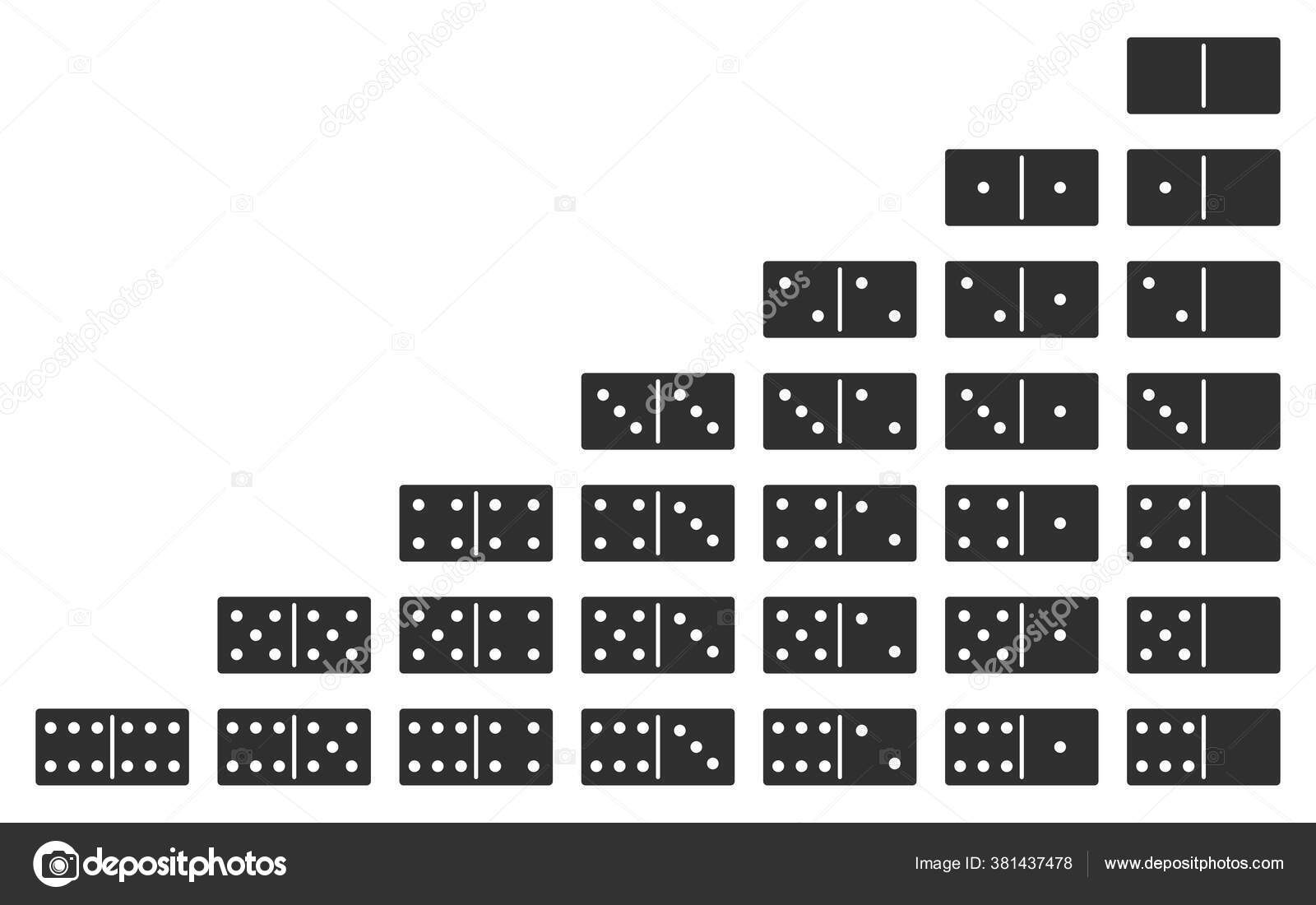 Jogo de dominó no fundo branco