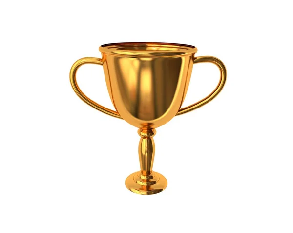 Troféu vencedor da taça de ouro isolado no fundo branco. Ilustração — Fotografia de Stock
