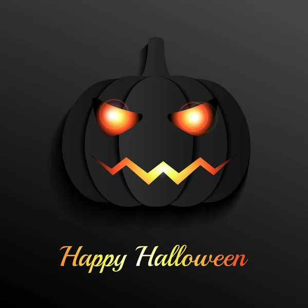 Assustador Happy Halloween abóboras isoladas em um fundo preto. Caras brilhantes assustadoras truque ou tratar . — Vetor de Stock