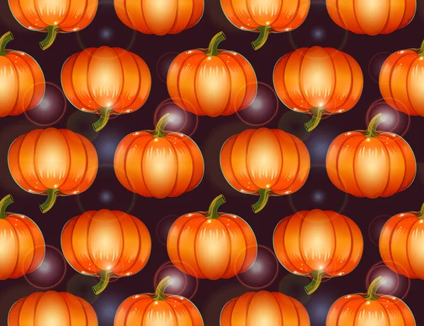 Vector cartoon seamless pattern with pumpkin. Bright autumn background . — Stock Vector