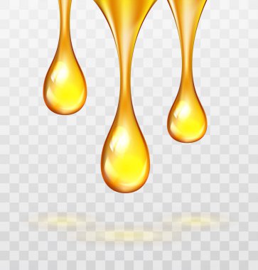 Vector stock set of supreme collagen gold drop of oil essence isolated on transparent light background. Luxury Premium gold shining serum droplet clipart