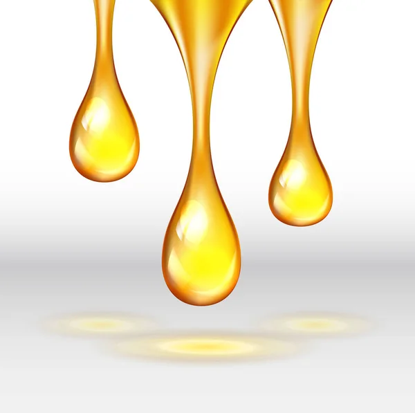 Ensemble de stock vectoriel de goutte d'or collagène suprême d'essence d'huile isolée sur fond blanc. Luxe Premium or brillant sérum gouttelette — Image vectorielle