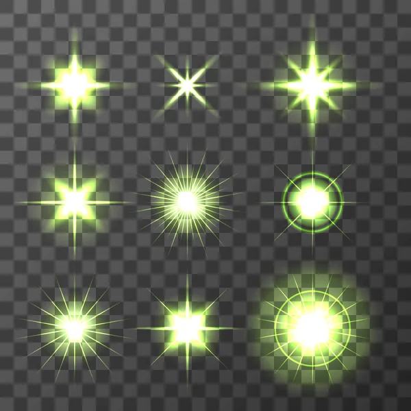 Light Glow Flare Stars Effect Set vecteur illustration de stock — Image vectorielle