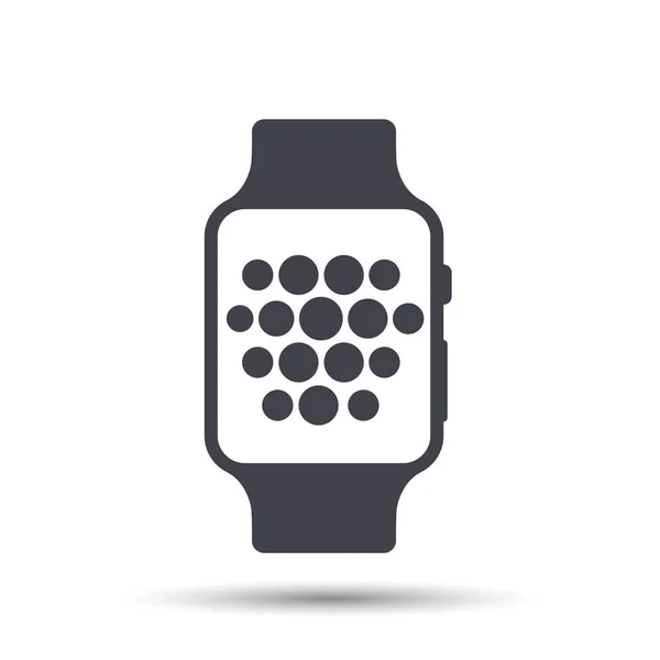 Reloj inteligente usable con icono plano cara de tiempo . — Vector de stock