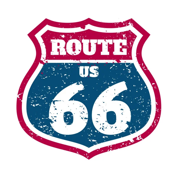 Route 66 Highway road sign grunge stump vector stock illustration. tipografia, stampa grafica t-shirt. — Vettoriale Stock