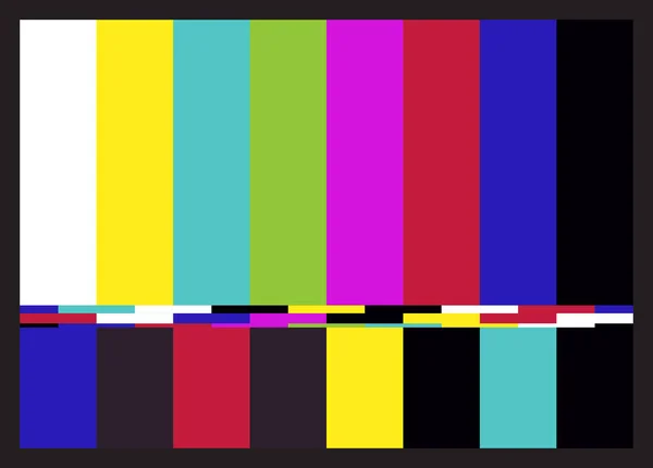 Televize retro testovací vzor barevných pruhů. Rušení v televizi. Vektor. — Stockový vektor