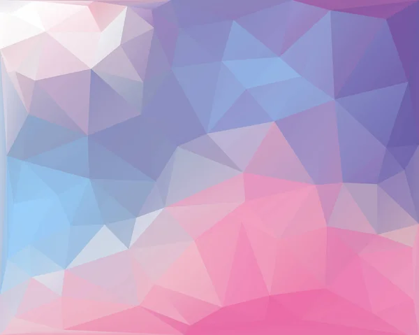 Lila und blaue abstrakte geometrische Hintergrund, bestehend aus farbigen Dreiecken mit Lichtern in den Ecken. Abstrakte Hipster geometrische Galaxie Himmel Hintergrund. — Stockvektor