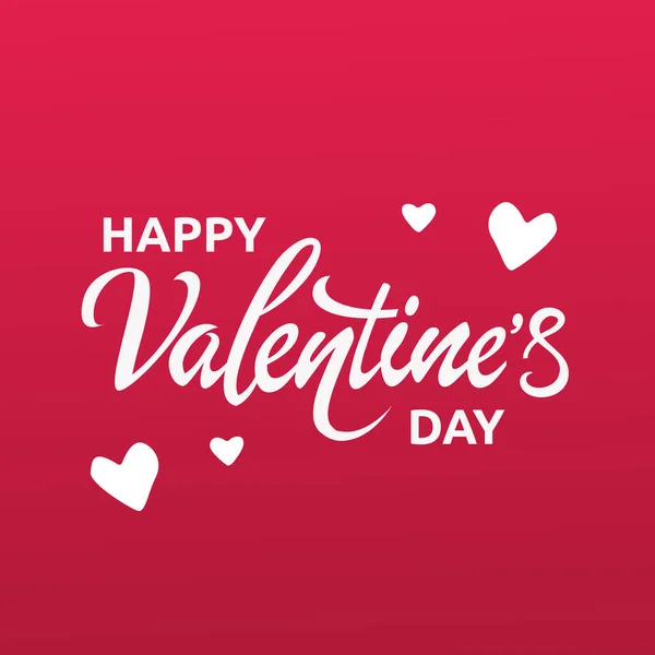 Happy Valentines Day Amur Love romantische Grußkarte Verkauf Angebot, Banner-Vorlage. Typografie-Poster mit moderner Kalligrafie und Herzen sowie Amor Cupidon auf rotem Hintergrund. Retro-Vektor. — Stockvektor