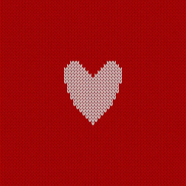 Πλεκτή καρδιά. Κάρτα του Αγίου Βαλεντίνου. Εικονογράφηση διανύσματος — Διανυσματικό Αρχείο