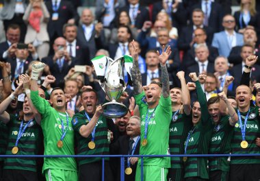 Varşova, Polonya - 02 Mayıs 2018: Polonya Ligi Kupası Finali Arka Gdynia vs Legia Warszaw