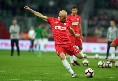 Wroclaw, Polonya - 11 Eylül 2018: Polonya ve Irelan Cumhuriyeti arasında Uluslararası dostluk maçı