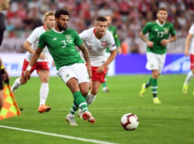 Wroclaw, Polonya - 11 Eylül 2018: Polonya ve Irelan Cumhuriyeti arasında Uluslararası dostluk maçı