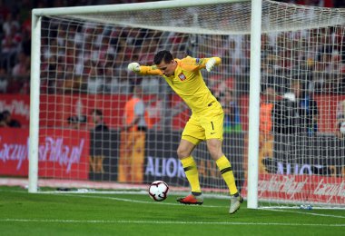 Wroclaw, Polonya - 11 Eylül 2018: Polonya ve Irelan Cumhuriyeti arasında Uluslararası dostluk maçı