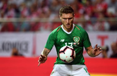 Wroclaw, Polonya - 11 Eylül 2018: Polonya ve Irelan Cumhuriyeti arasında Uluslararası dostluk maçı