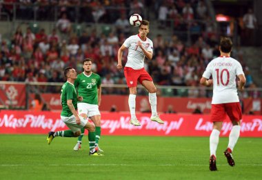 Wroclaw, Polonya - 11 Eylül 2018: Polonya ve Irelan Cumhuriyeti arasında Uluslararası dostluk maçı