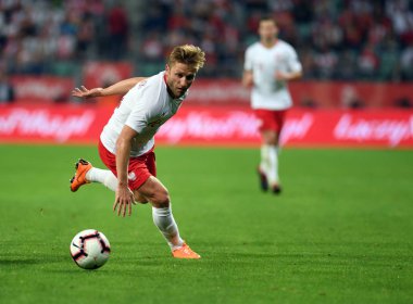 Wroclaw, Polonya - 11 Eylül 2018: Polonya ve Irelan Cumhuriyeti arasında Uluslararası dostluk maçı