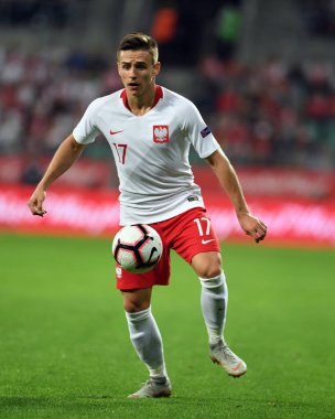 Wroclaw, Polonya - 11 Eylül 2018: Polonya ve Irelan Cumhuriyeti arasında Uluslararası dostluk maçı