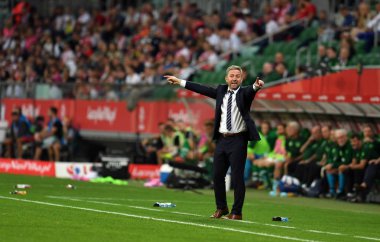 Wroclaw, Polonya - 11 Eylül 2018: Polonya ve Irelan Cumhuriyeti arasında Uluslararası dostluk maçı