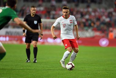 Wroclaw, Polonya - 11 Eylül 2018: Polonya ve Irelan Cumhuriyeti arasında Uluslararası dostluk maçı