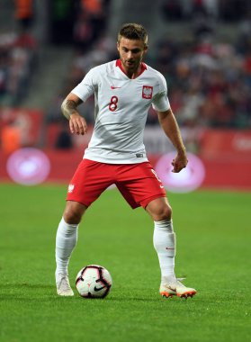 Wroclaw, Polonya - 11 Eylül 2018: Polonya ve Irelan Cumhuriyeti arasında Uluslararası dostluk maçı