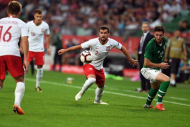 Wroclaw, Polonya - 11 Eylül 2018: Polonya ve Irelan Cumhuriyeti arasında Uluslararası dostluk maçı
