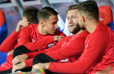 Chorzow, Polonya - 14 Ekim 2018: Uefa Milletler Ligi Polonya ve Ital