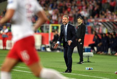 Chorzow, Polonya - 14 Ekim 2018: Uefa Milletler Ligi Polonya ve Ital