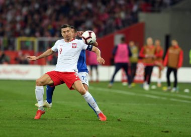 Chorzow, Polonya - 14 Ekim 2018: Uefa Milletler Ligi Polonya ve Ital